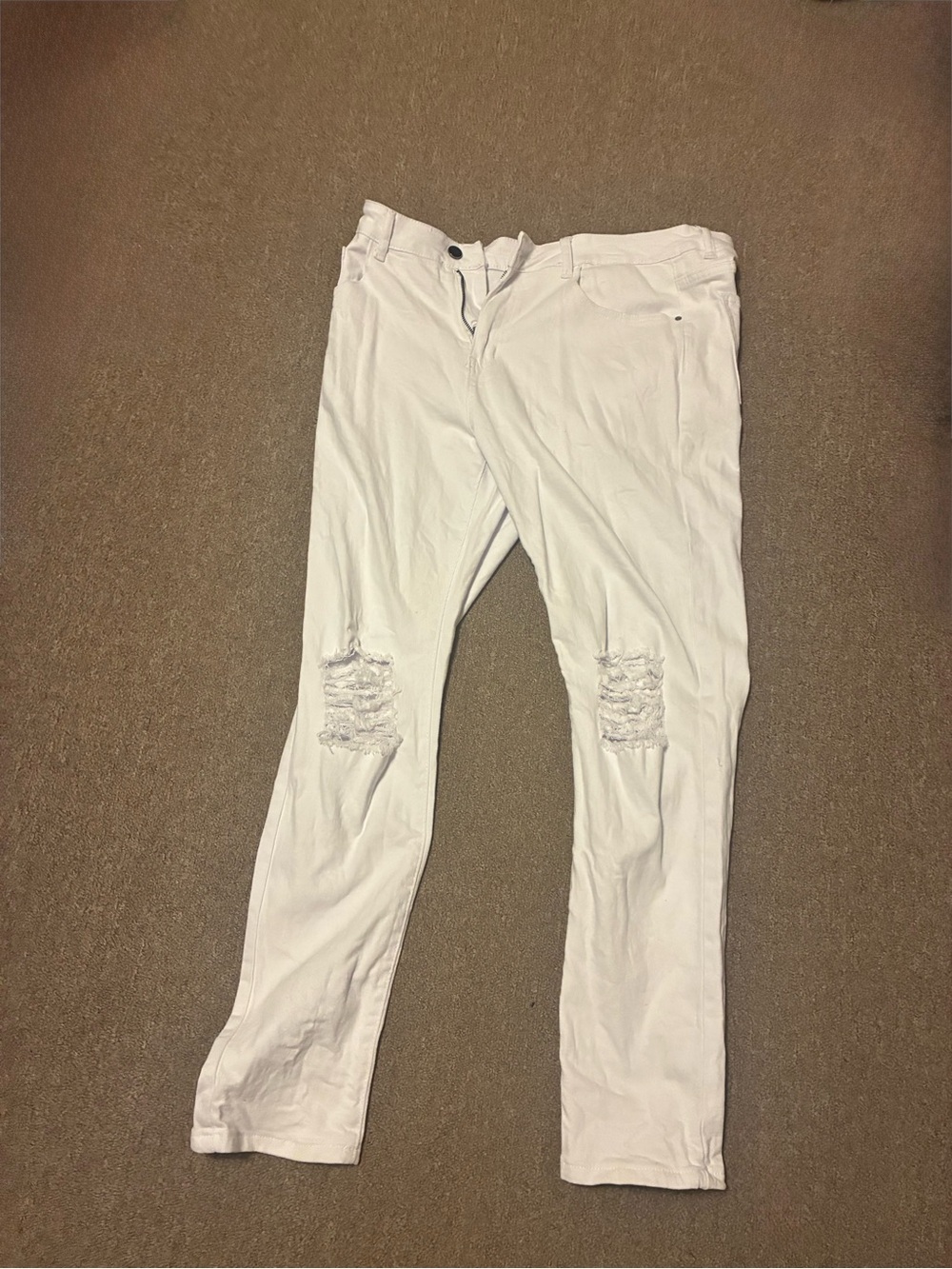 White Mens Ripped Jeans